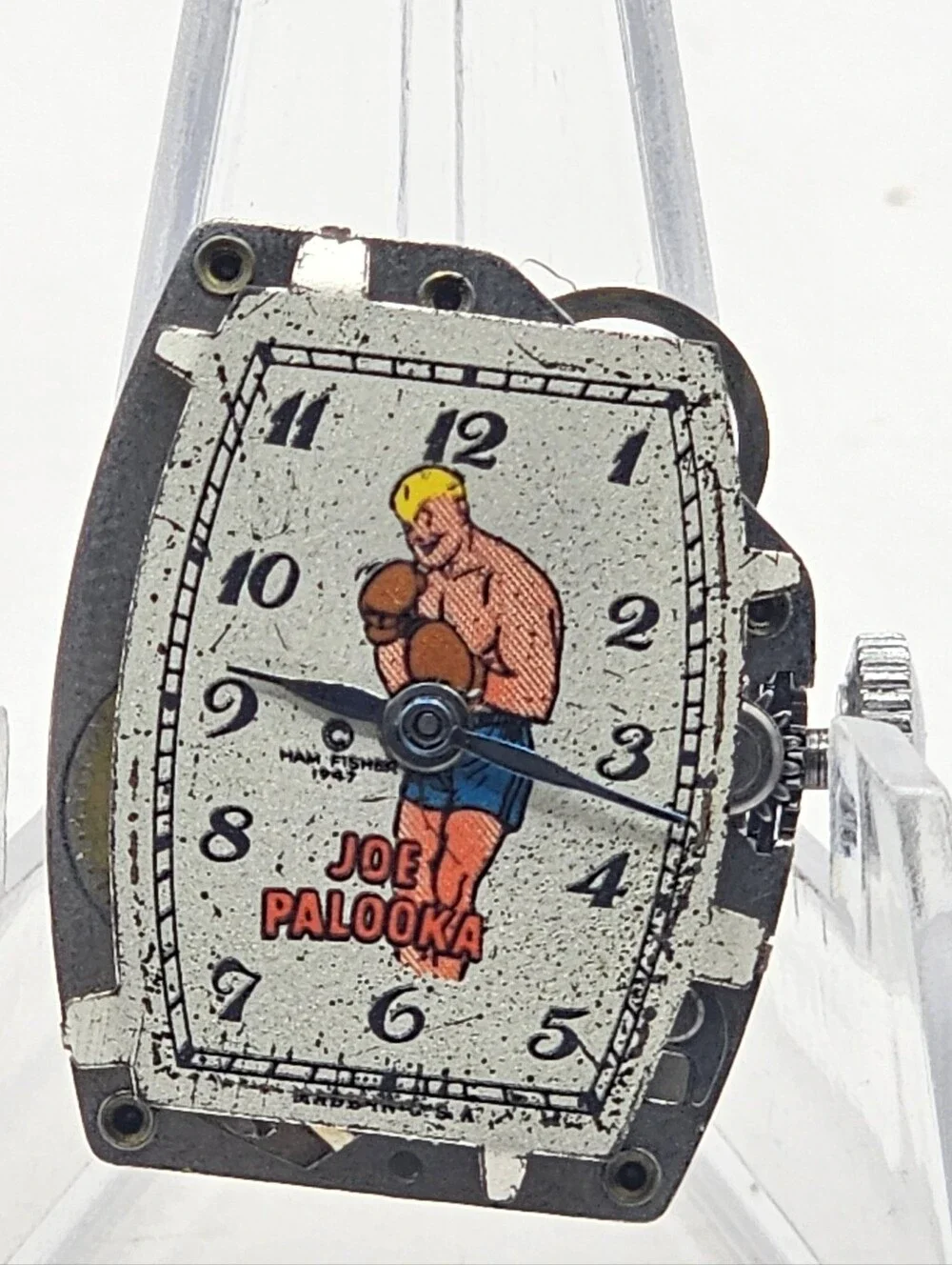 1947 New Haven Joe Palooka Maually Wound Wristwatch Running